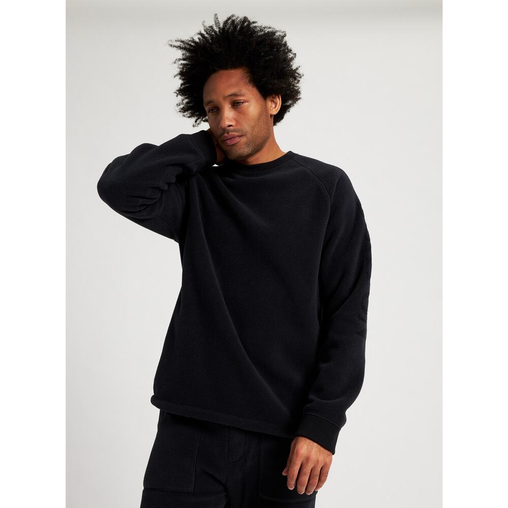 Burton Men's Black Westmate Polartec Crewneck Long Sleeve Fleece Shirt -‎ Large